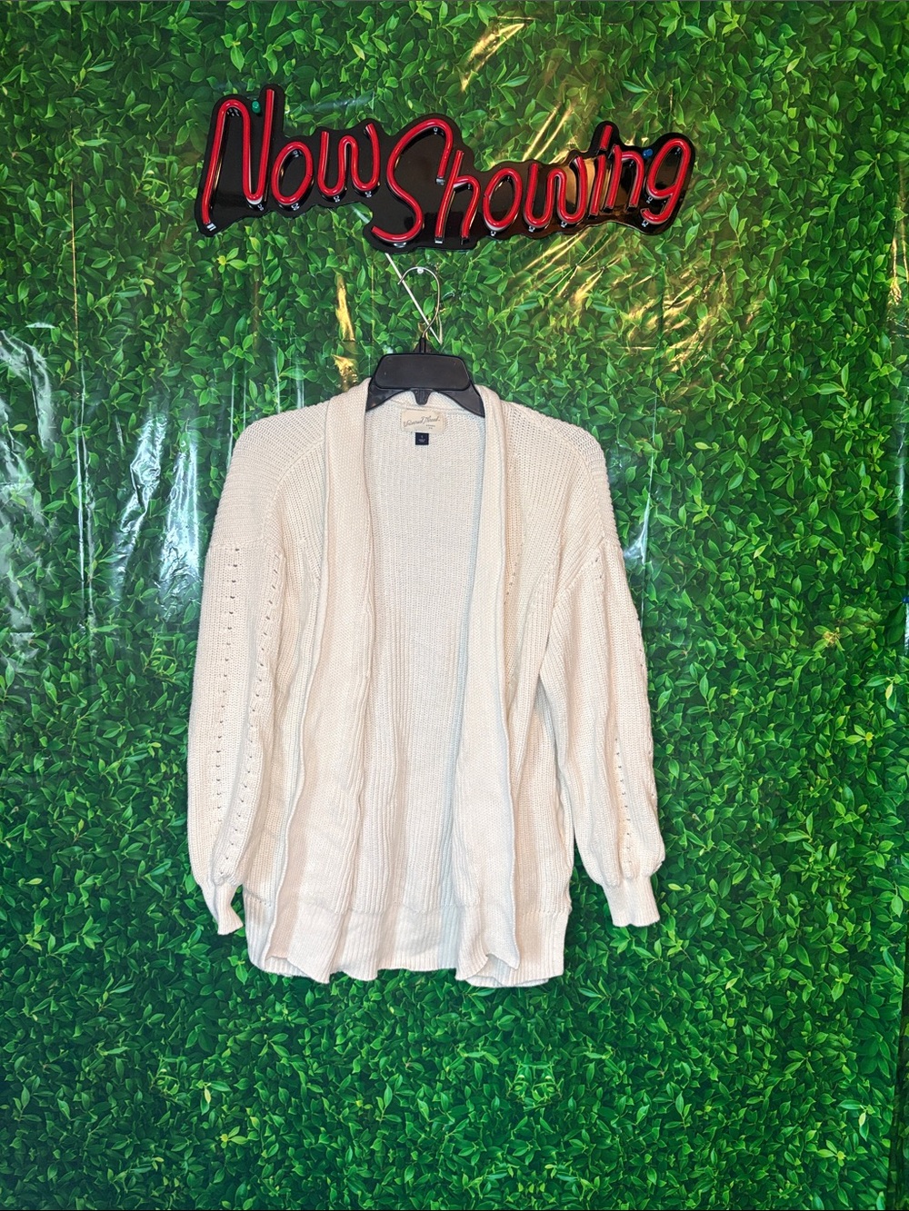 Universal Thread Open-Front Cream Knit Cardigan